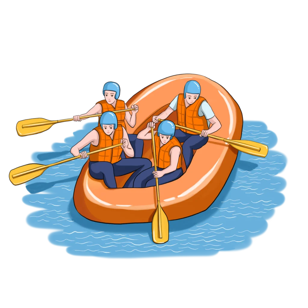 rafting group teamwork