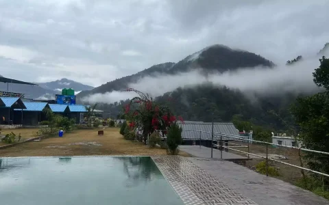 beautiful hill view camp rishikesh